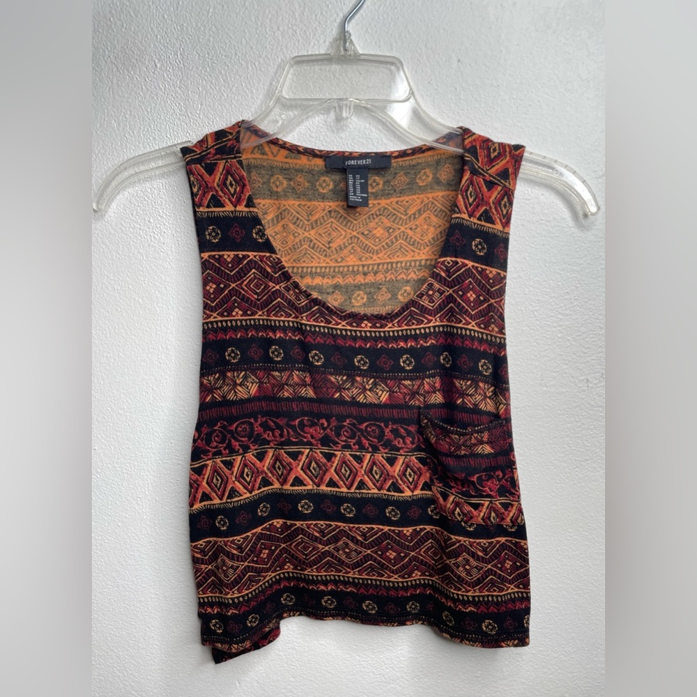 Forever 21 Women’s XS  Sleeveless Crop Top bohemian Tank Top